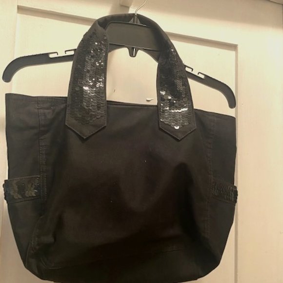 Black sequin tote with side pockets - Picture 1 of 2